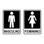 PLACA DE SINALIZAÇÃO PVC 15X20 JC-273 WC HOMEM/MULHER