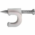 FIXADOR P/CABO COAXIAL RG6(16MM) BRCO C/10 PCT C/PREGO AÇO